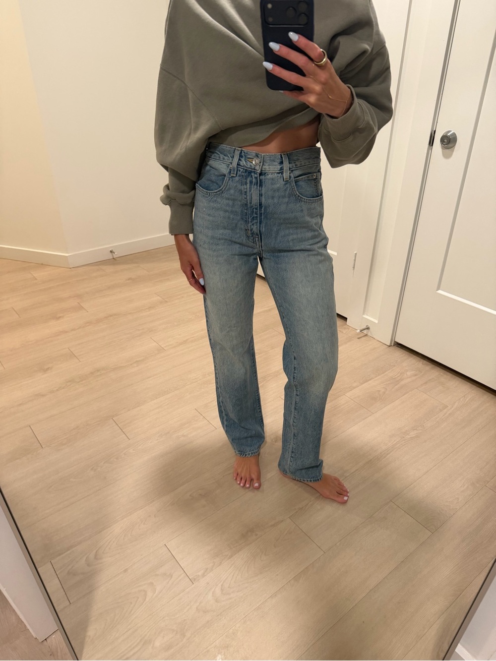 SLVRLAKE London High Waisted Straight Leg Women's Jeans Color: Heartache